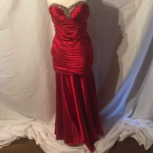 Red dress with rhinestones